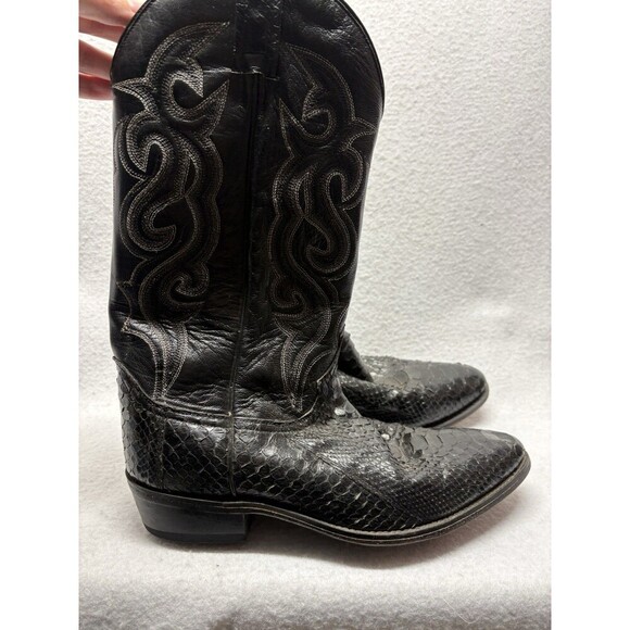 Dan Post Black Snakeskin Western Cowboy Boots Mens 10 1/2D Country Festival main image 5